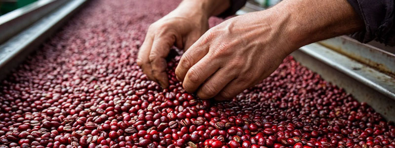 Сушка кофейных зёрен Сортировка кофейных зёрен