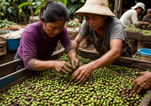Сортировка кофейного зерна Сортировка кофейного зерна
