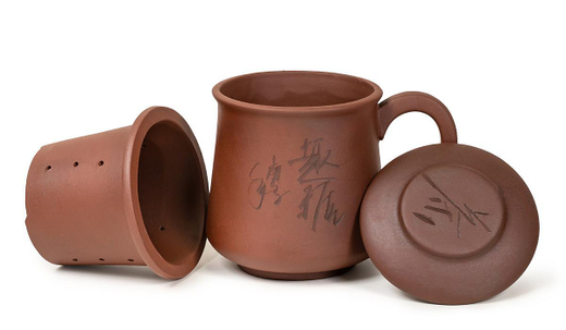 Чашка глиняная «Лаоши», с заварочной колбой и крышкой, 350 мл