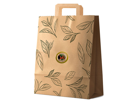 Пакет крафт с ручками с лого РЧК (31*22*9)