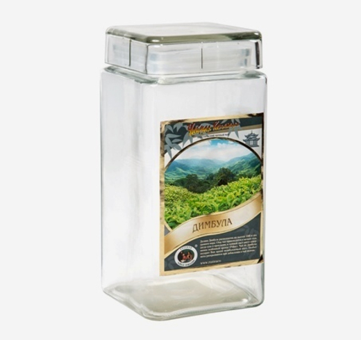 Банка стеклянная «Куб» для хранения чая, 2100 мл